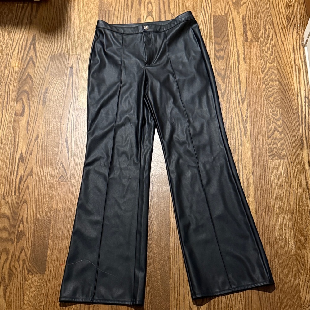 Target Black Faux Leather Boot Cut Pants
